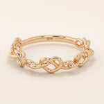 TWISTED WIRE HEART STACKING RING IN GOLD
