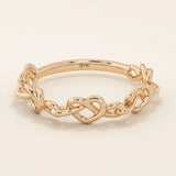 TWISTED WIRE HEART STACKING RING IN GOLD