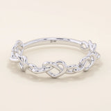TWISTED WIRE HEART STACKING RING IN GOLD