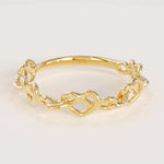 TWISTED WIRE HEART STACKING RING IN GOLD