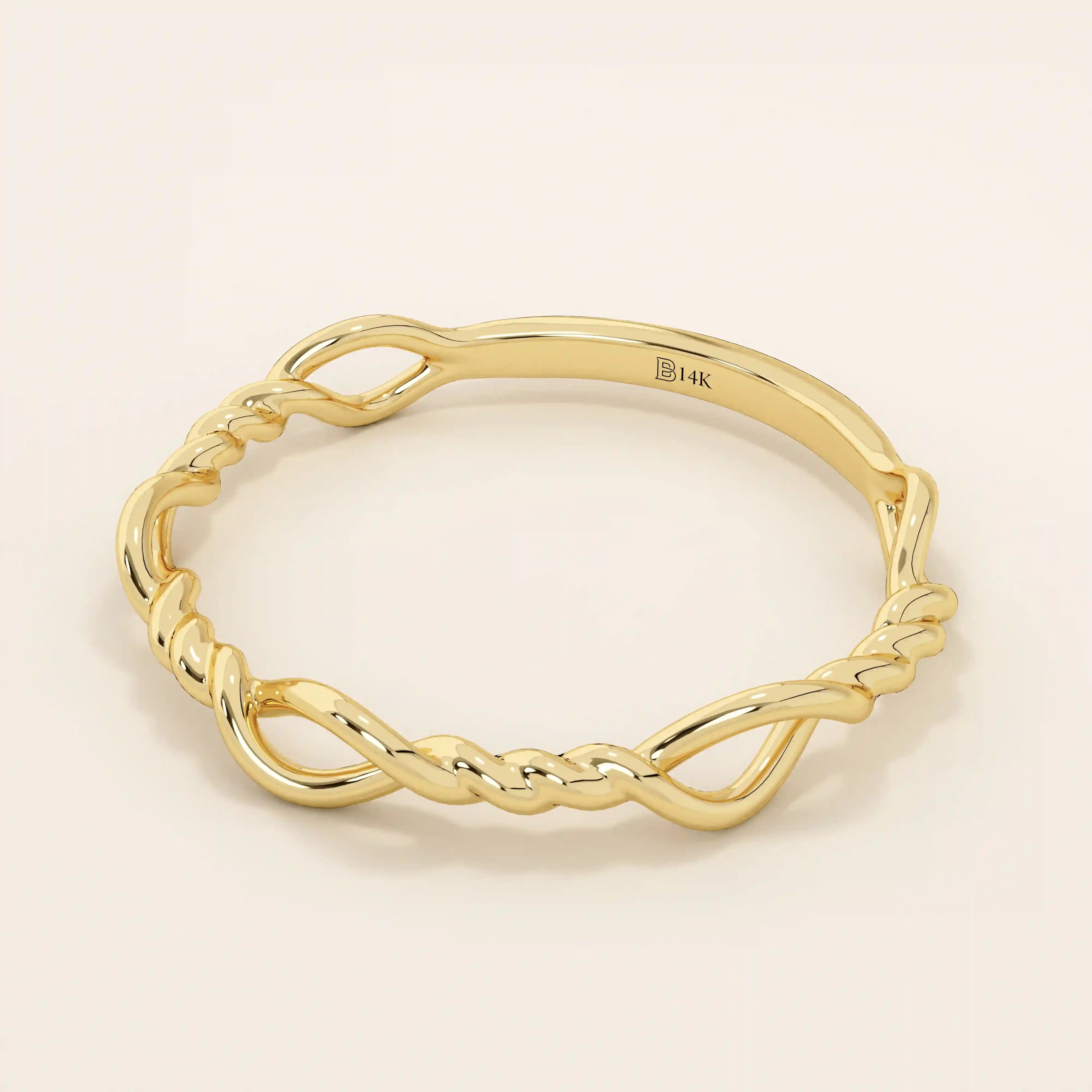 TWISTED WIRE STACKING RING IN 14K SOLID GOLD