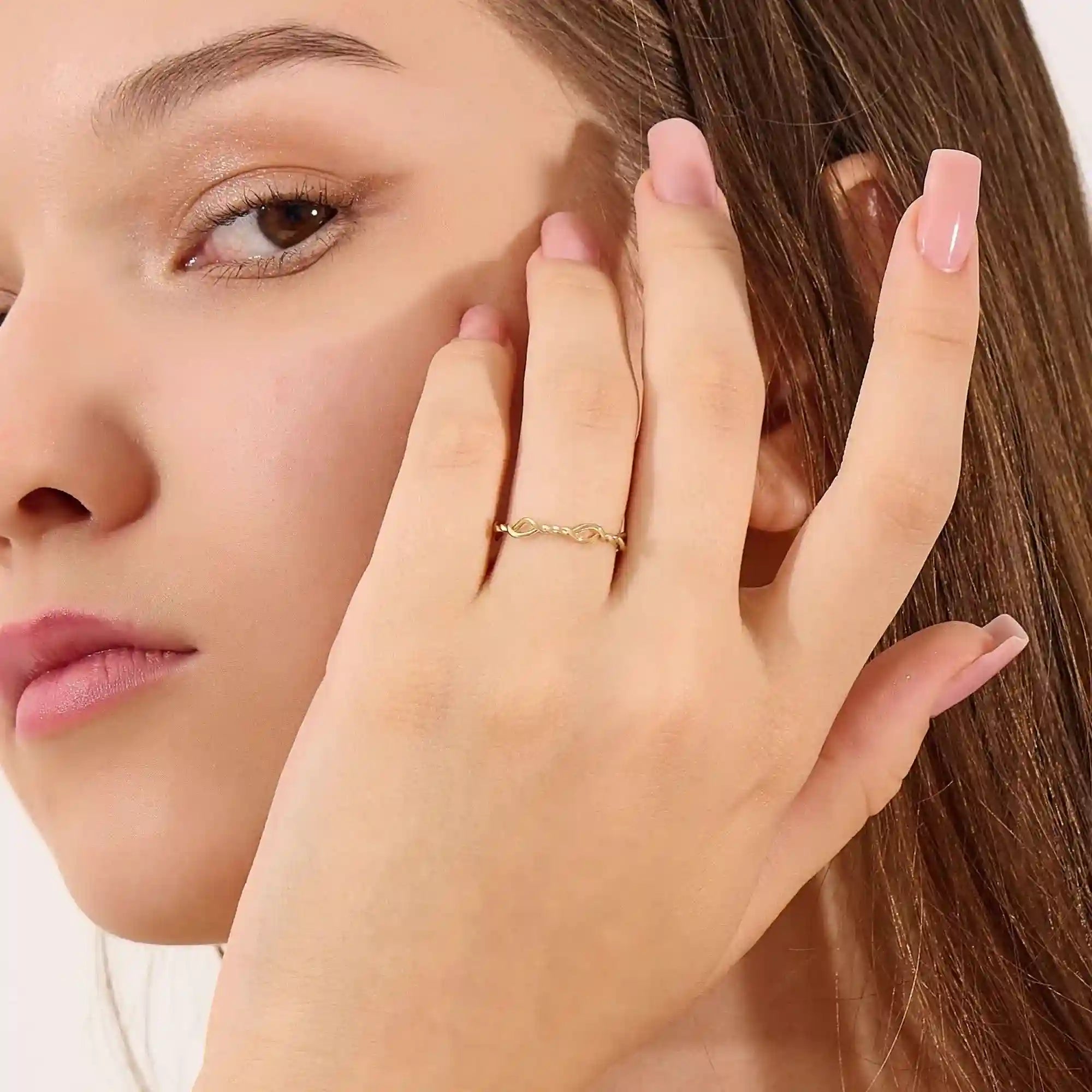 TWISTED WIRE STACKING RING IN 14K SOLID GOLD