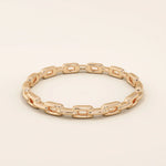 14k solid gold ultra thin stacking chain ring for women