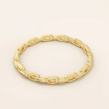 14k solid gold ultra thin stacking chain ring for women