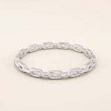 14k solid gold ultra thin stacking chain ring for women