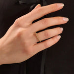 14K SOLID GOLD TINY leaf MOISSANITE STACKING wedding RING FOR WOMEN