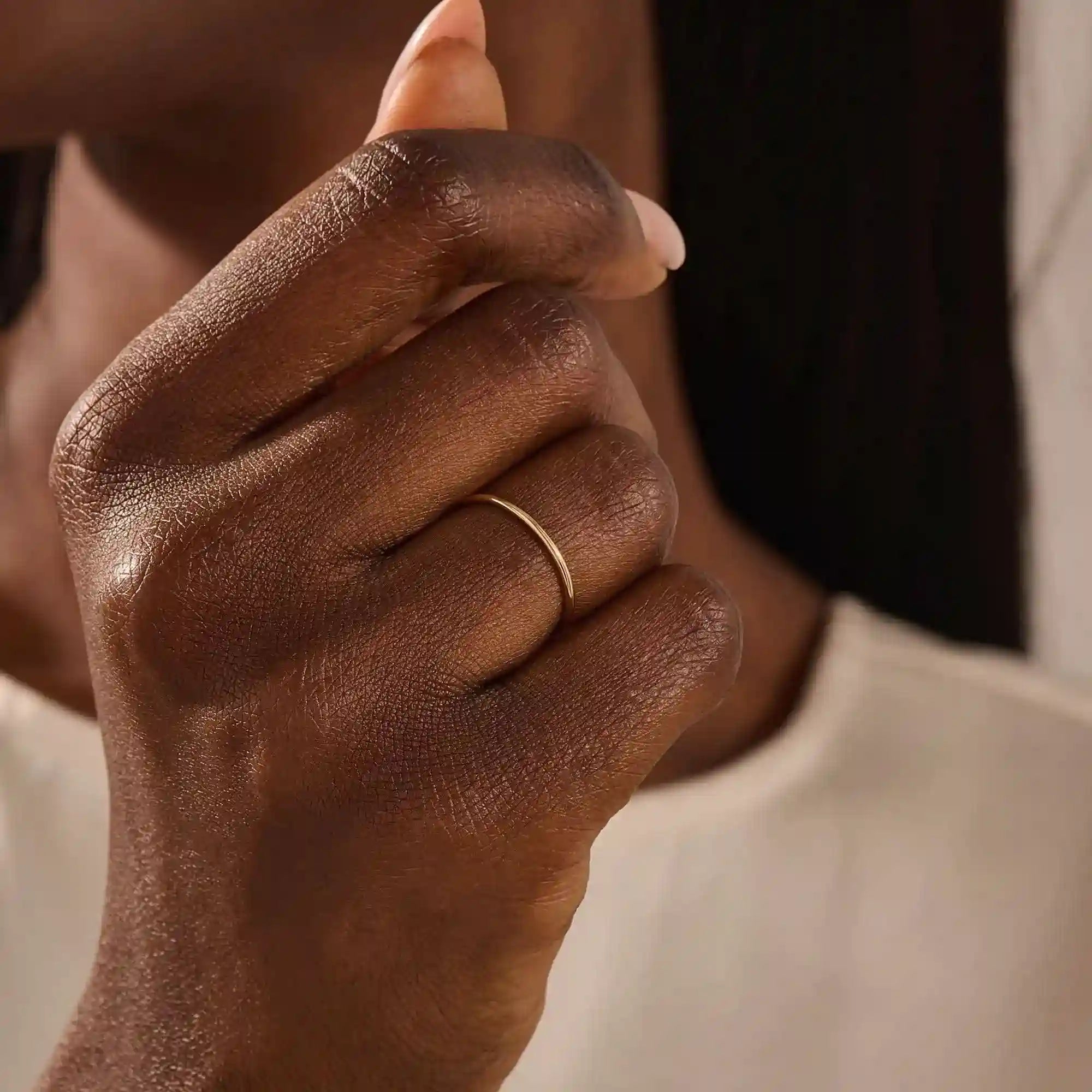 14K SOLID GOLD ULTRA THIN PLAIN SIMPLE STACKING RING