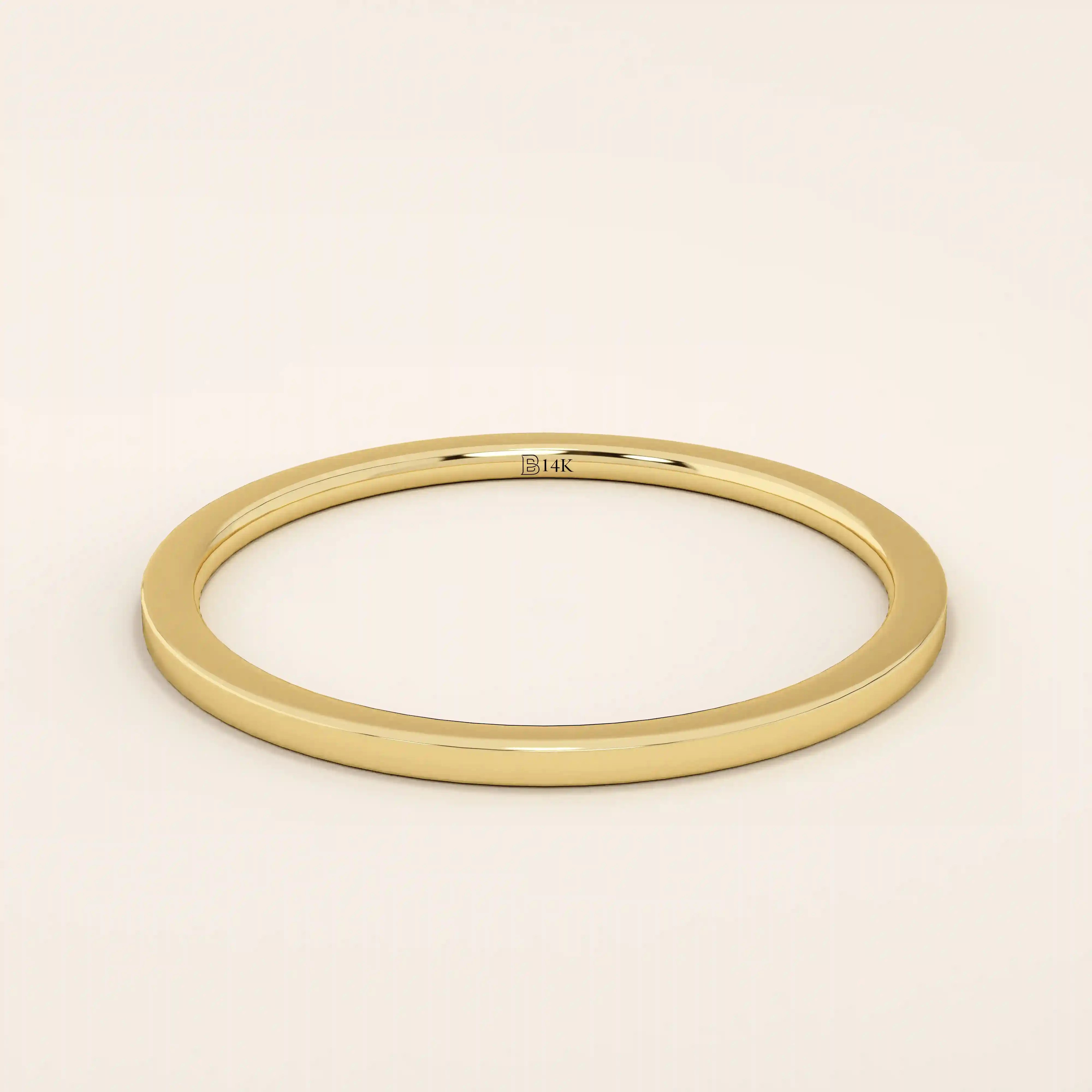 14K SOLID GOLD ULTRA THIN PLAIN SIMPLE STACKING RING