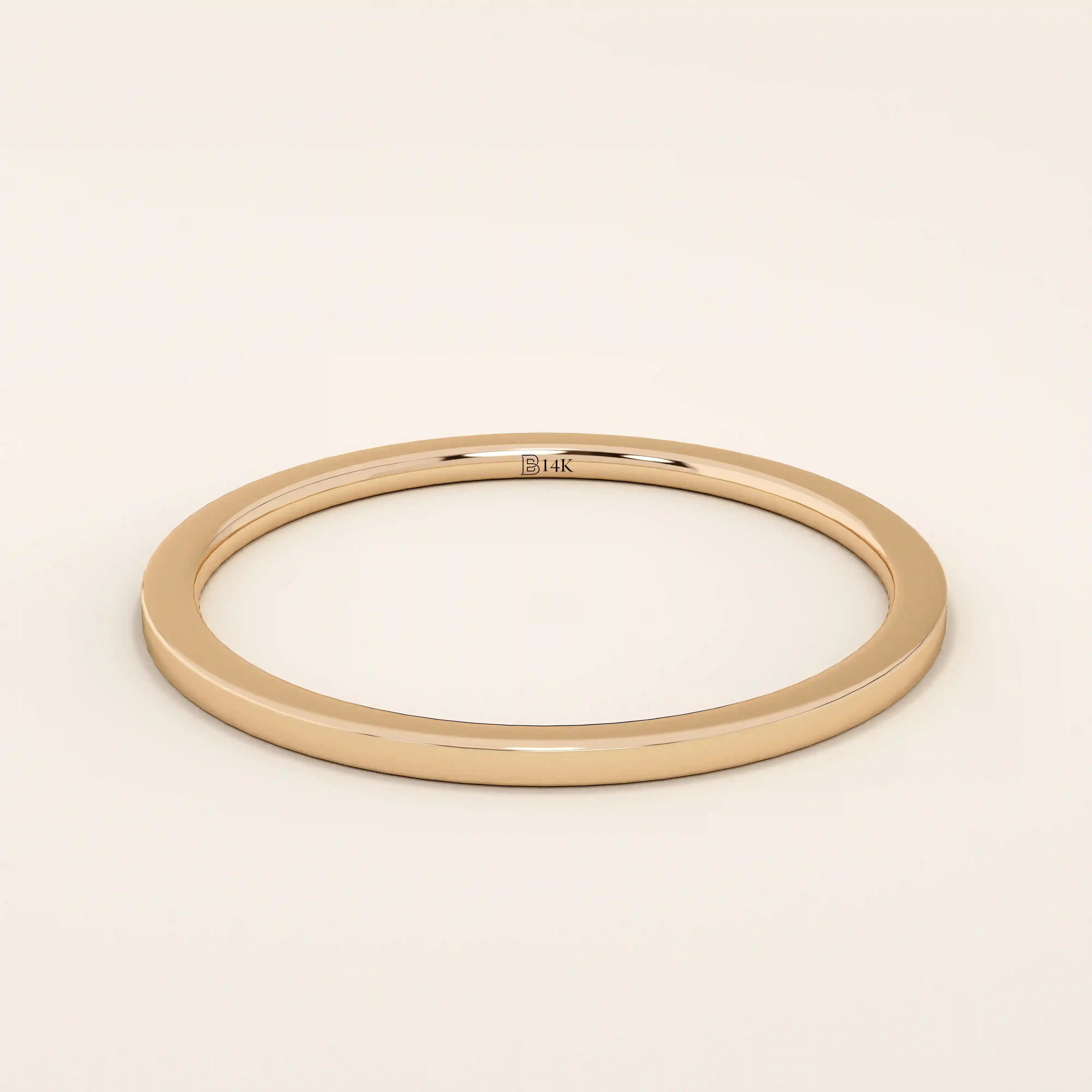14K SOLID GOLD ULTRA THIN PLAIN SIMPLE STACKING RING