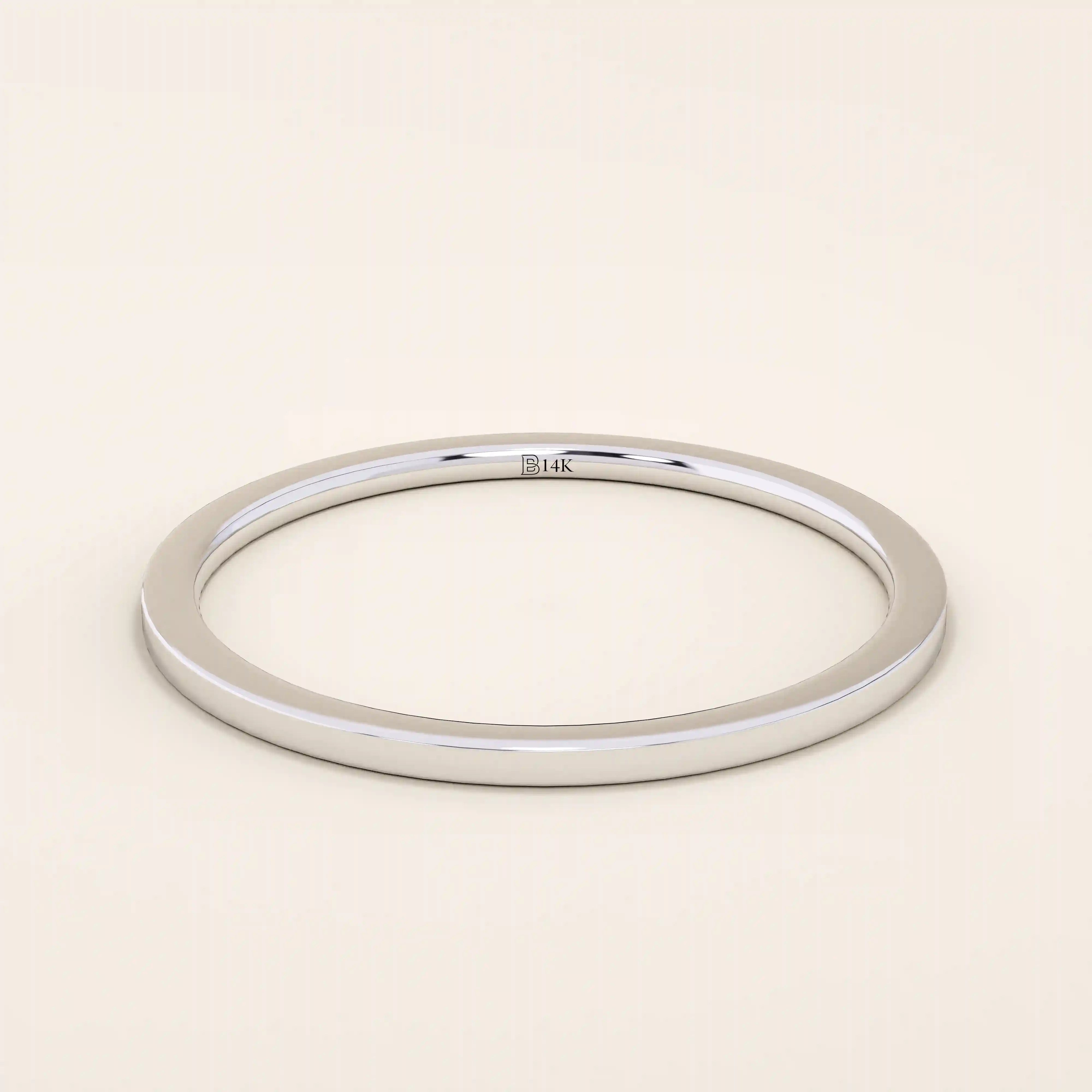 14K SOLID GOLD ULTRA THIN PLAIN SIMPLE STACKING RING