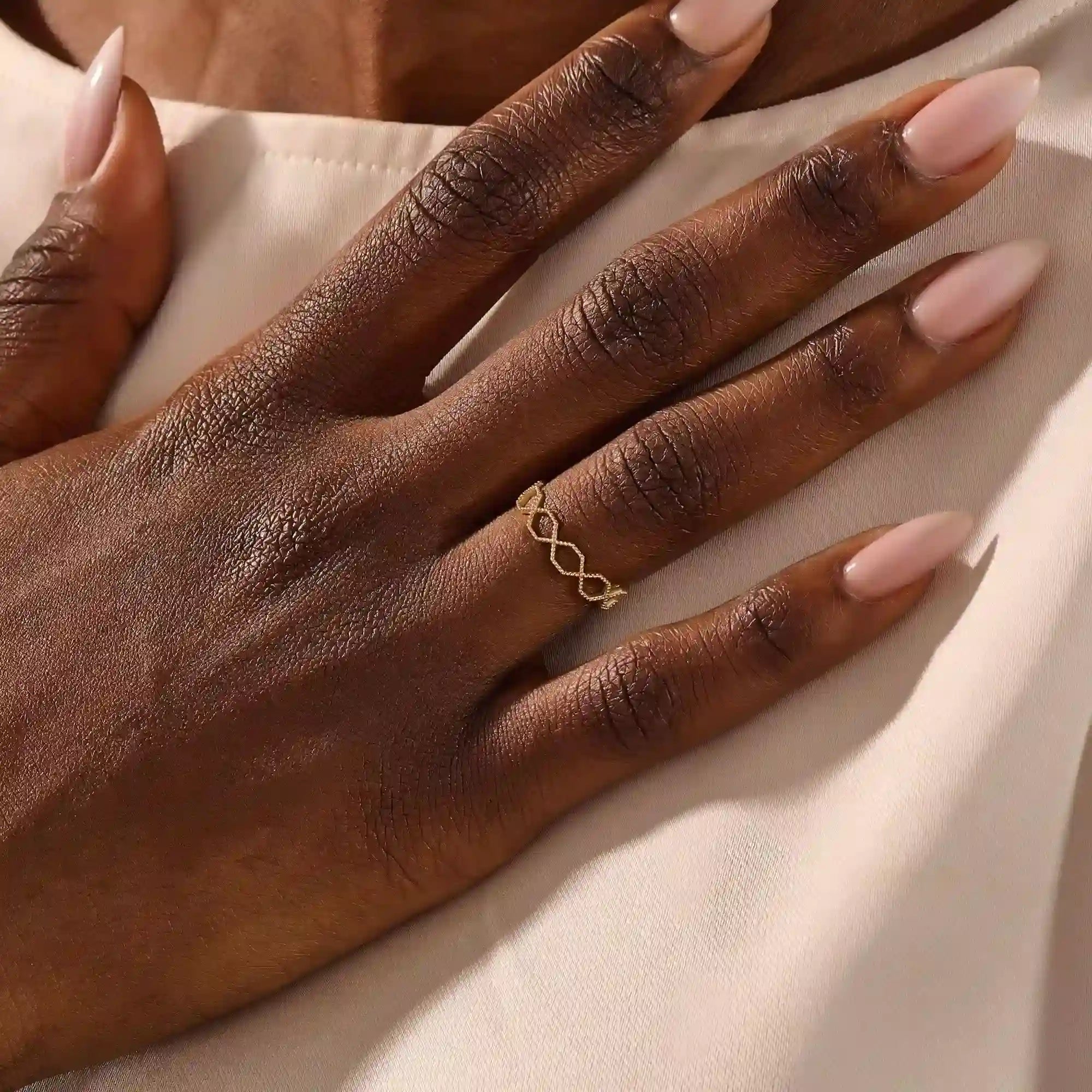 14K SOLID GOLD MILGRAIN HEXAGON WEDDING RING FOR WOMEN