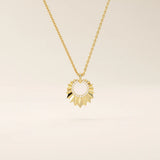 14k solid gold unique burst shape pave moissanite pendant necklace for women