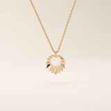 14k solid gold unique burst shape pave moissanite pendant necklace for women
