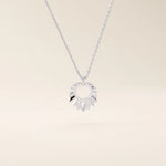 14k solid gold unique burst shape pave moissanite pendant necklace for women