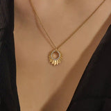14k solid gold unique burst shape pave moissanite pendant necklace for women