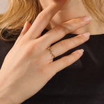 14K SOLID GOLD IRREGULAR pave moissanite stacking ring for women