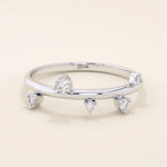 14K SOLID GOLD IRREGULAR pave moissanite stacking ring for women