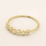 UNIQUE DESIGN BEZEL SET MOISSANITE STACKABLE WEDDING RING IN 14K SOLID YELLOW ROSE WHITE GOLD FOR WOMEN