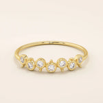 UNIQUE DESIGN BEZEL SET MOISSANITE STACKABLE WEDDING RING IN 14K SOLID YELLOW ROSE WHITE GOLD FOR WOMEN