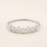 UNIQUE DESIGN BEZEL SET MOISSANITE STACKABLE WEDDING RING IN 14K SOLID YELLOW ROSE WHITE GOLD FOR WOMEN
