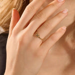14K SOLID GOLD classic VINTAGE design and stunning black stones with intricate milgrain detailing ENGAGEMENT RING FOR WOMEN