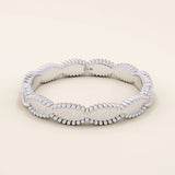 UNISEX DESIGN 14K SOLID GOLD TEXTURED WAVY MILGRAIN WEDDING BAND