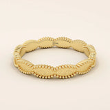 UNISEX DESIGN 14K SOLID GOLD TEXTURED WAVY MILGRAIN WEDDING BAND