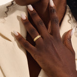 Flower Pattern Gold Wedding Band