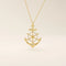 PAVE CZ WHEEL AND ANCHOR PENDANT NECKLACE IN 14K GOLD