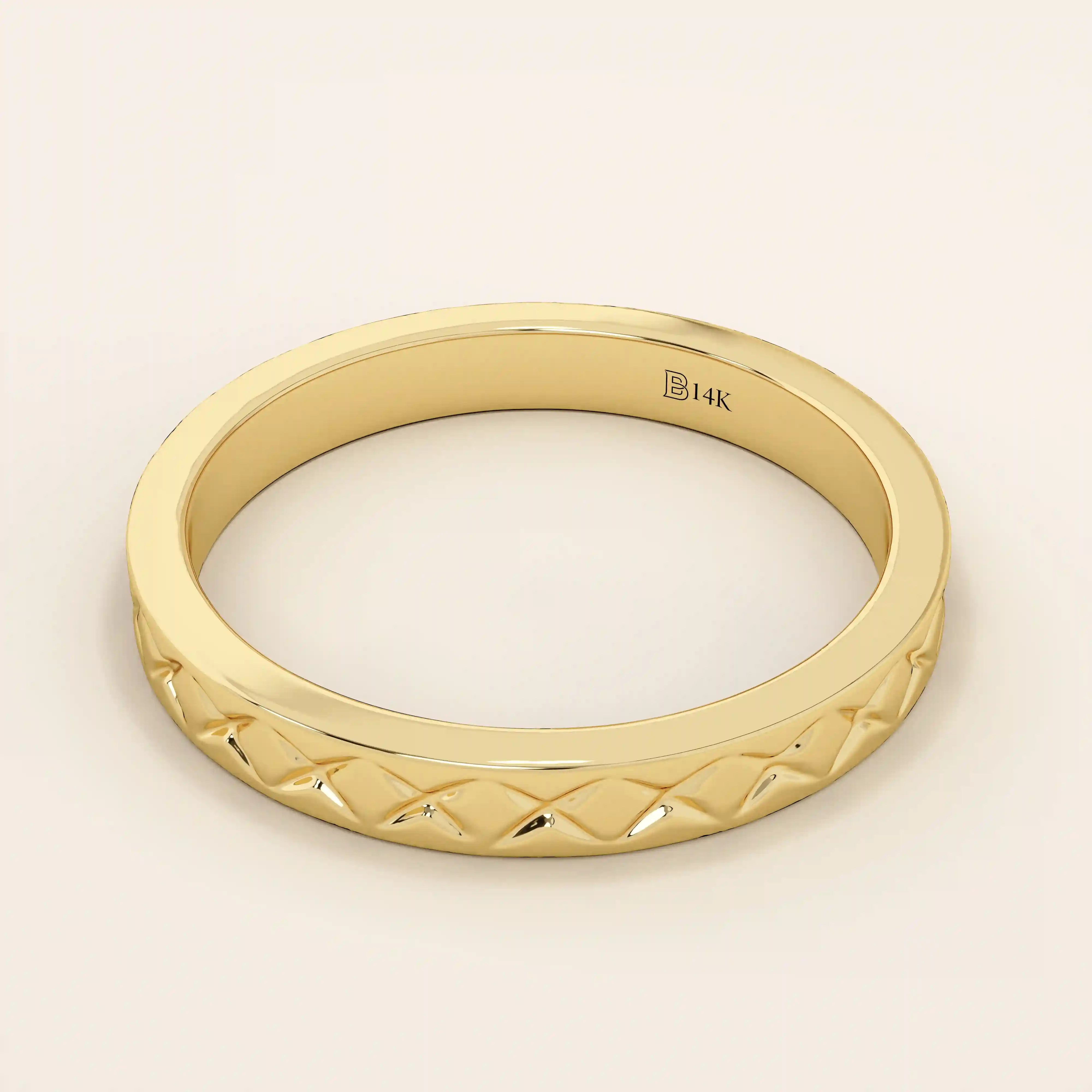 X pattern ENGRAVED unisex  alliance WEDDING BAND IN 14k solid GOLD