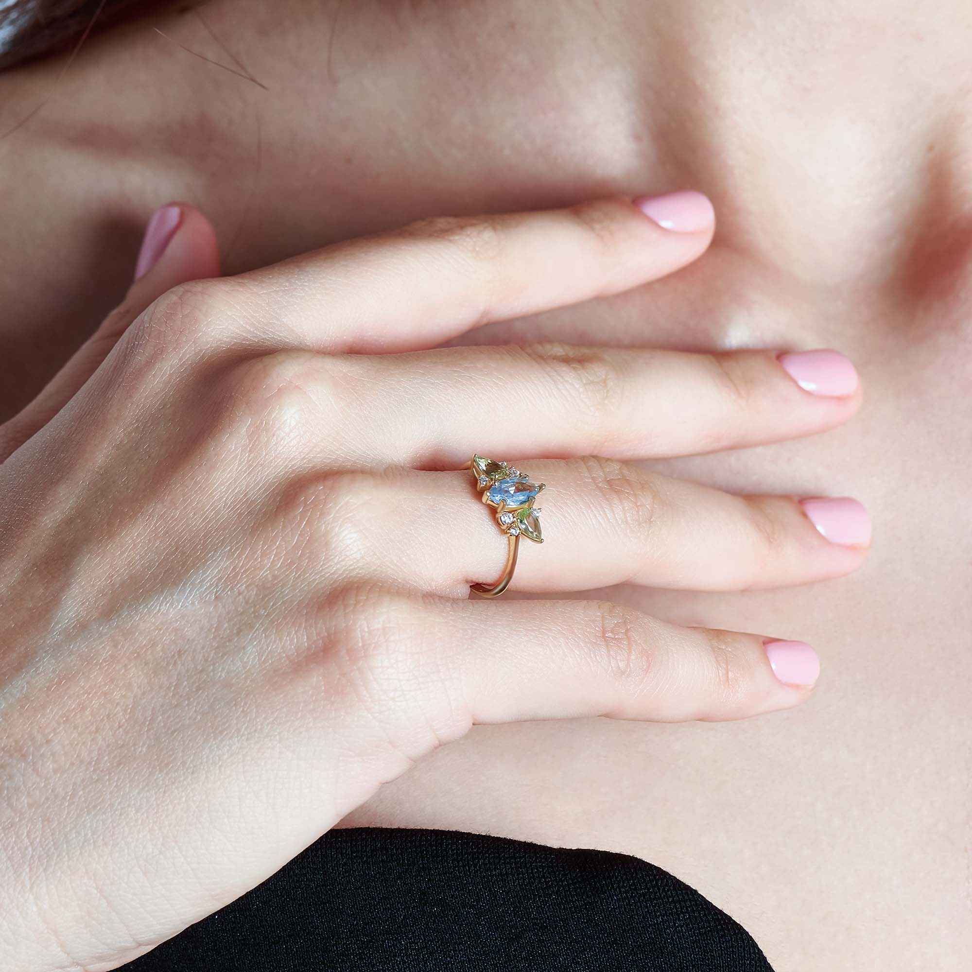 Ice Blue Opal Engagement Ring - BRENNMORE 