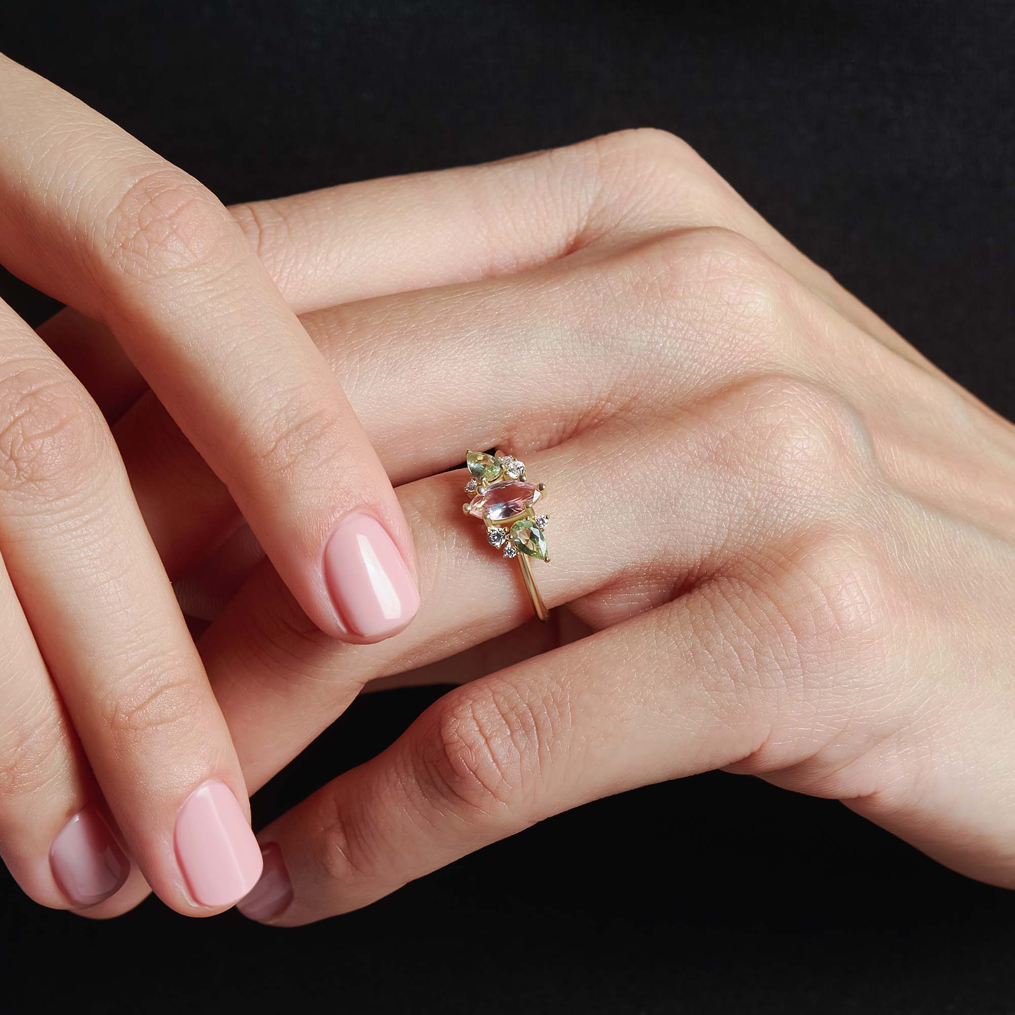 Peach Morganite Engagement Ring - BRENNMORE 