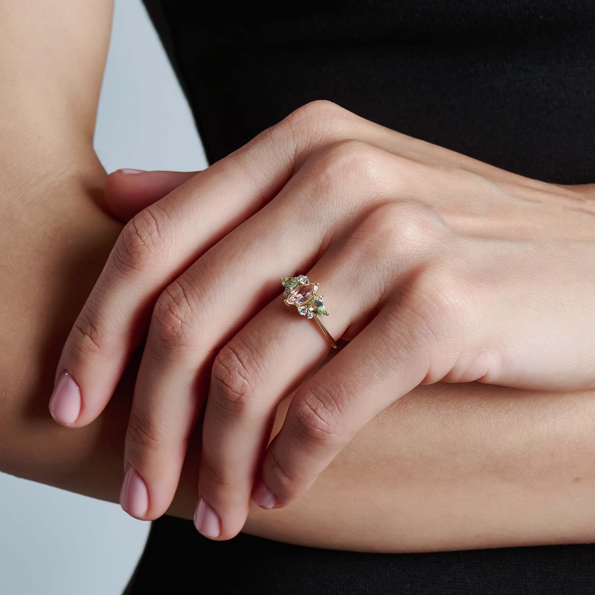 Peach Morganite Engagement Ring - BRENNMORE 