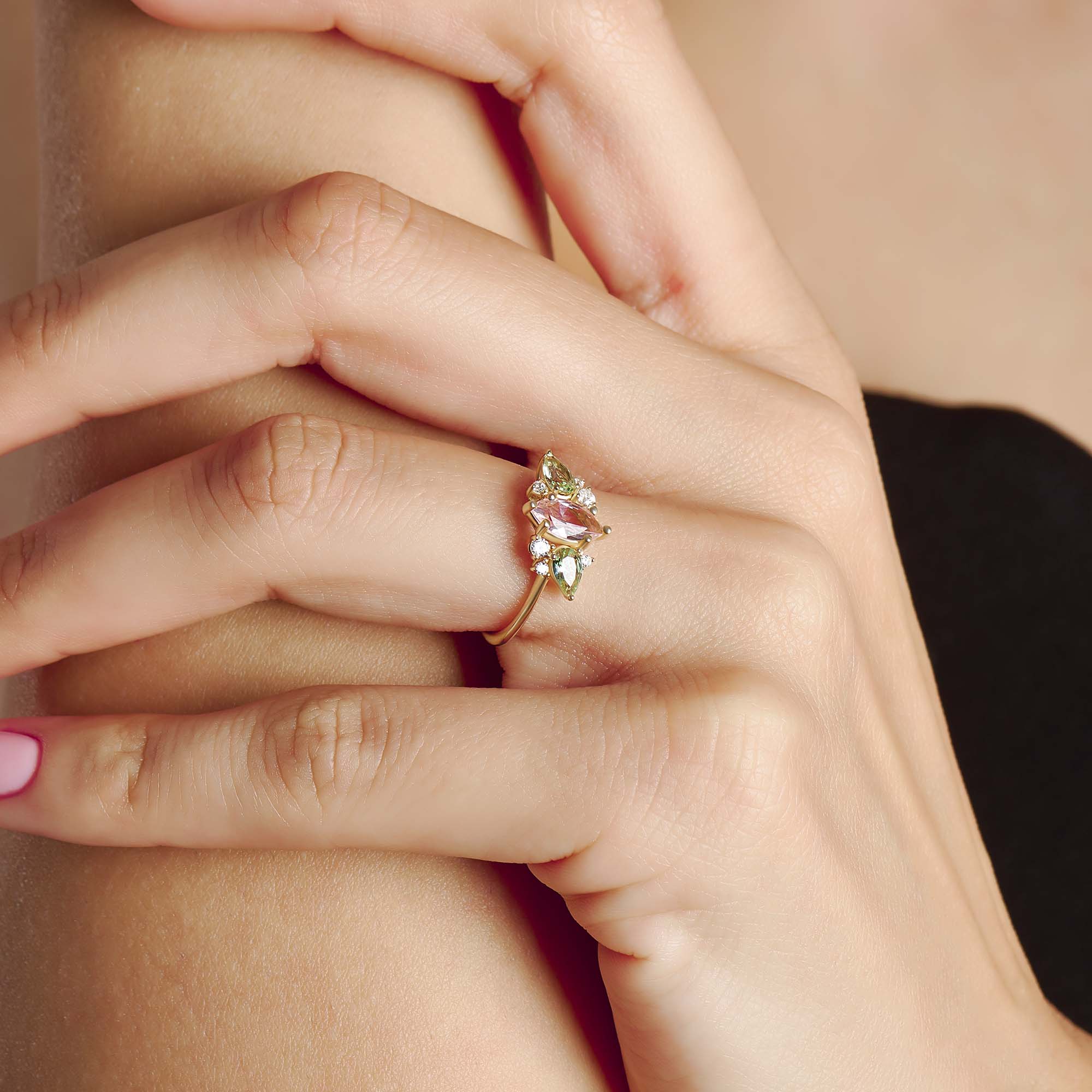 Peach Morganite Engagement Ring - BRENNMORE 