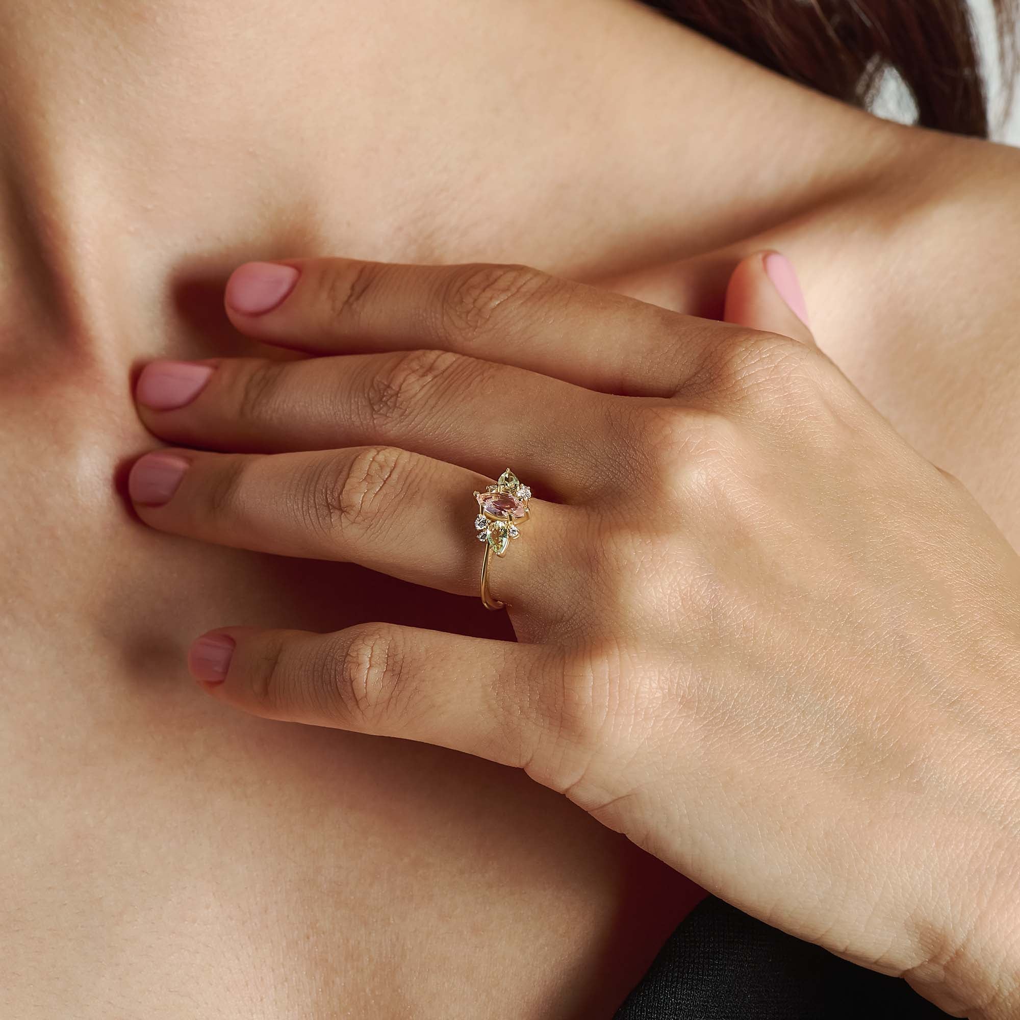 Peach Morganite Engagement Ring - BRENNMORE 