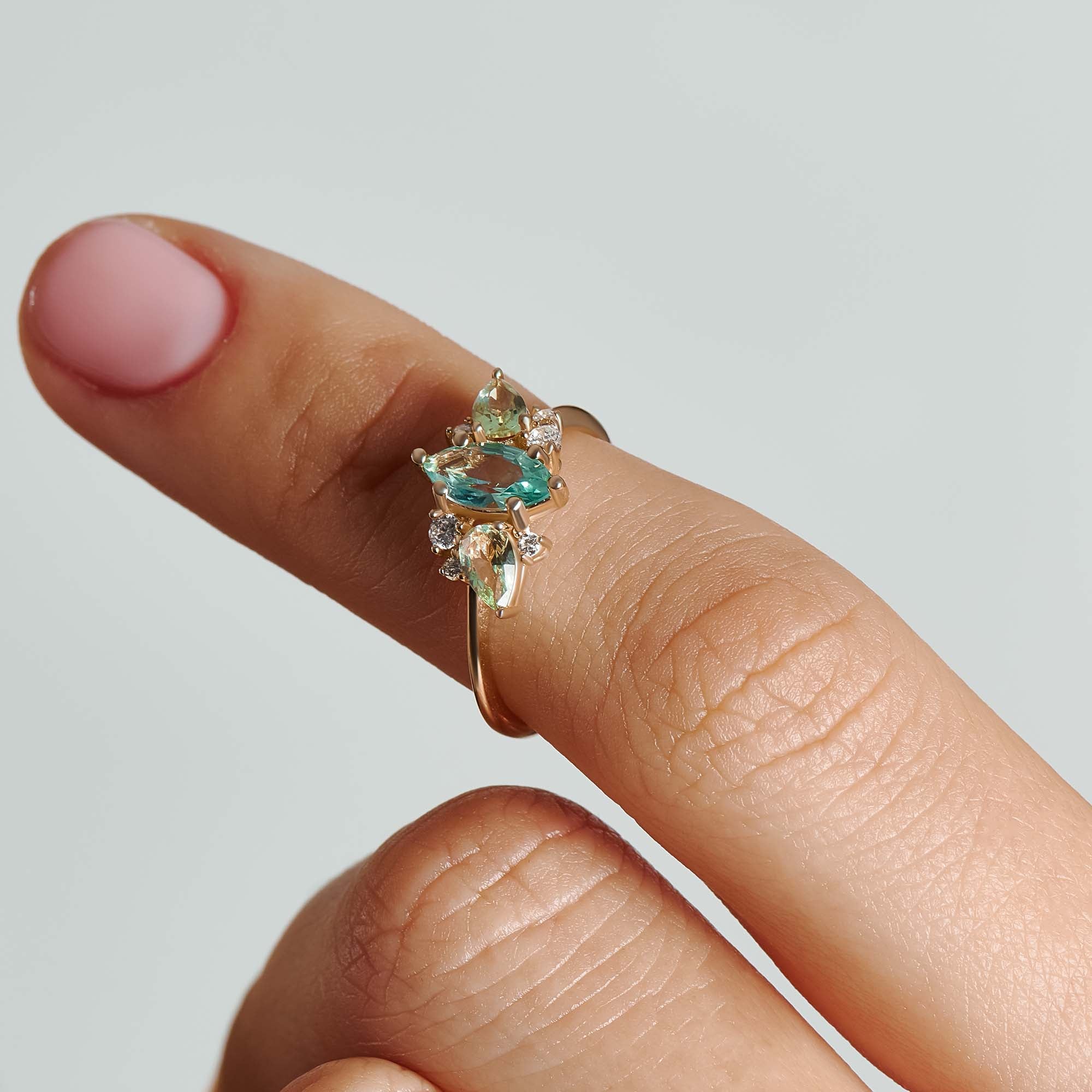 Mint Tourmaline Engagement Ring - BRENNMORE 