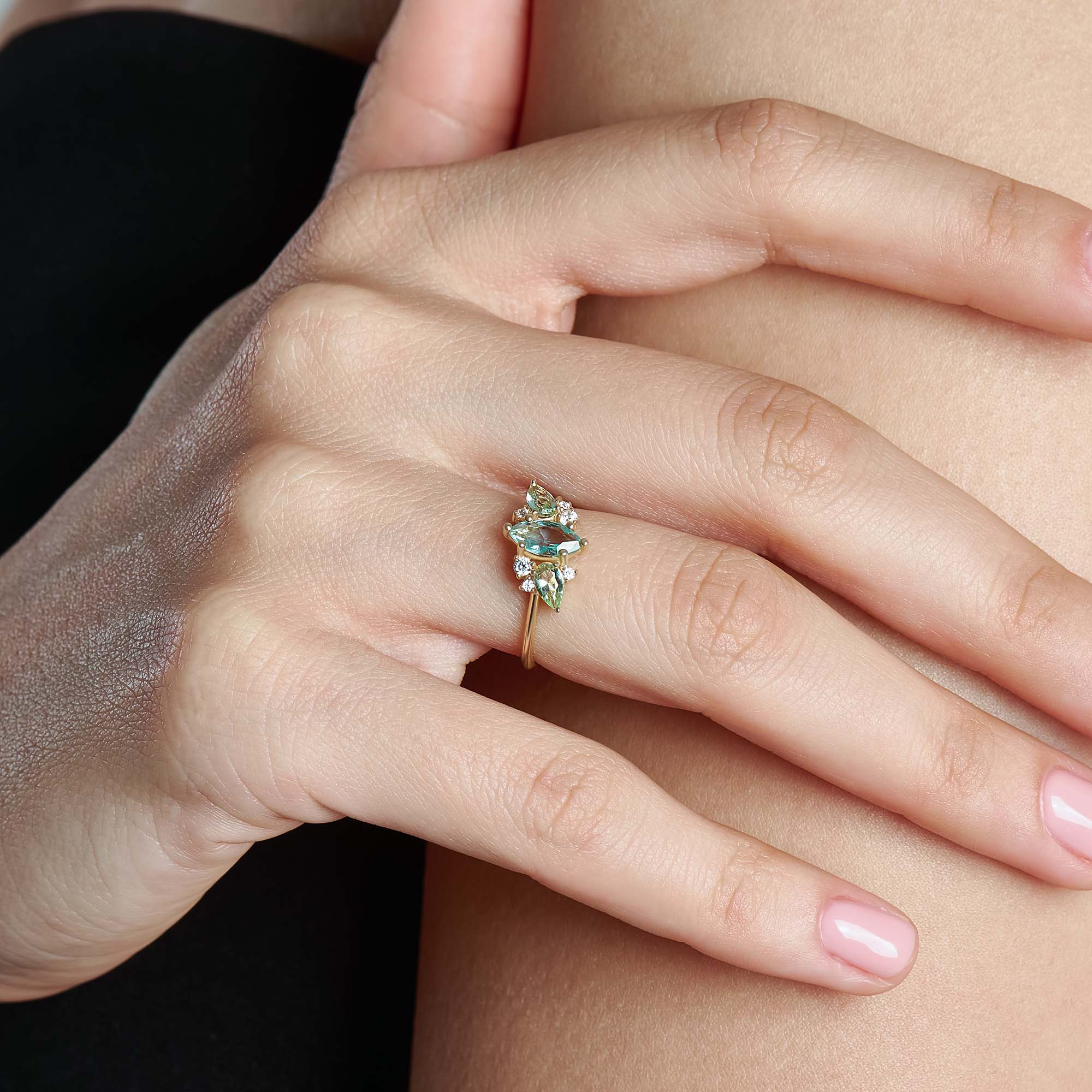 Mint Tourmaline Engagement Ring - BRENNMORE 