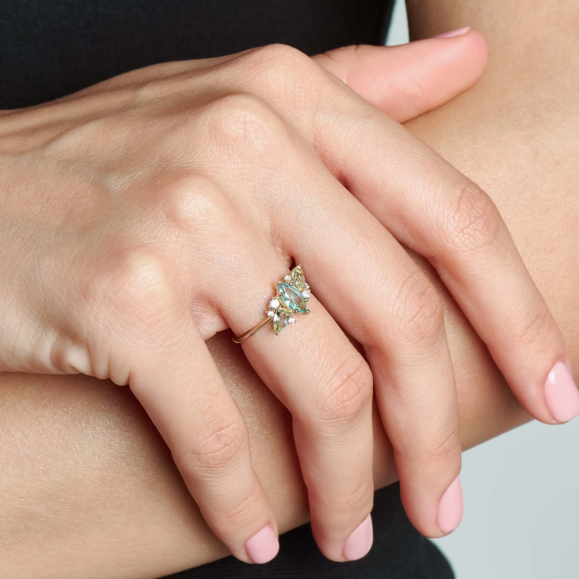 Mint Tourmaline Engagement Ring - BRENNMORE 