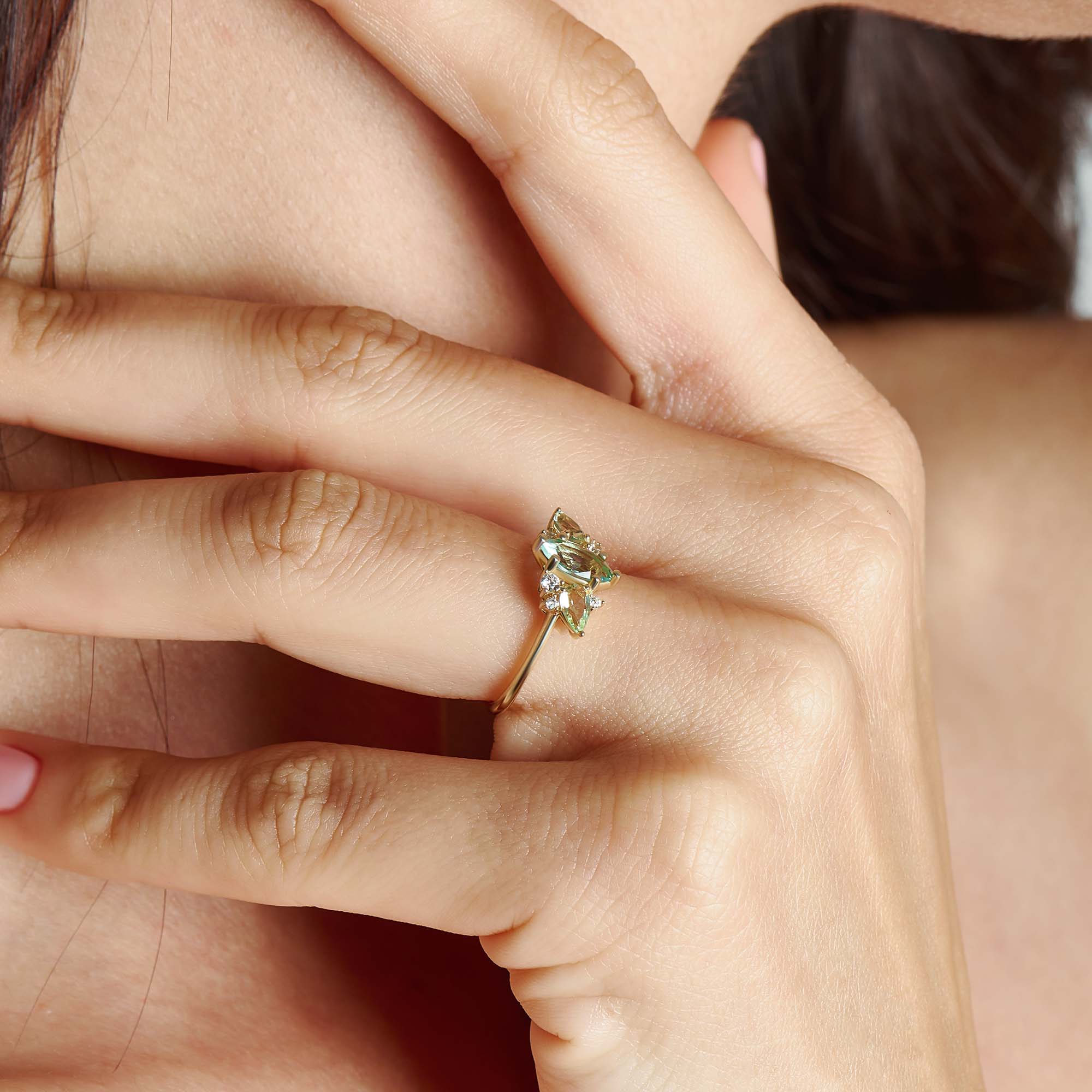 Mint Tourmaline Engagement Ring - BRENNMORE 