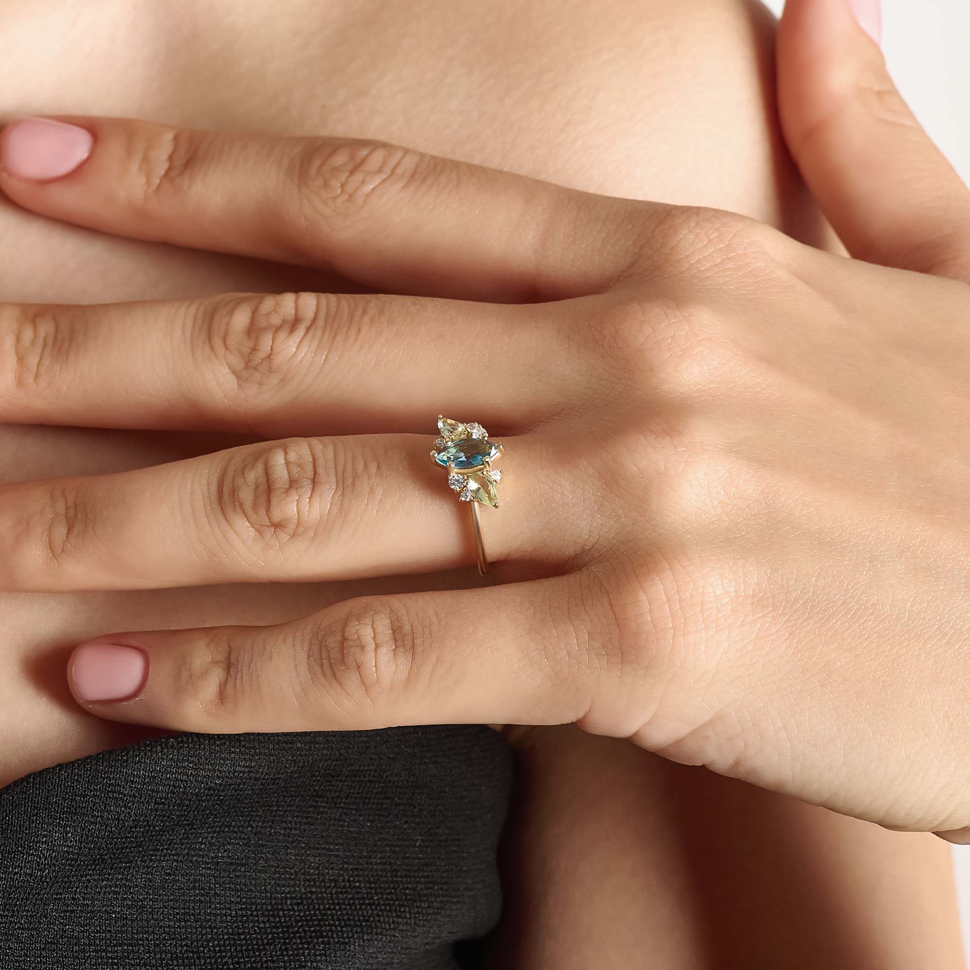 Blue Topaz Engagement Ring - BRENNMORE 