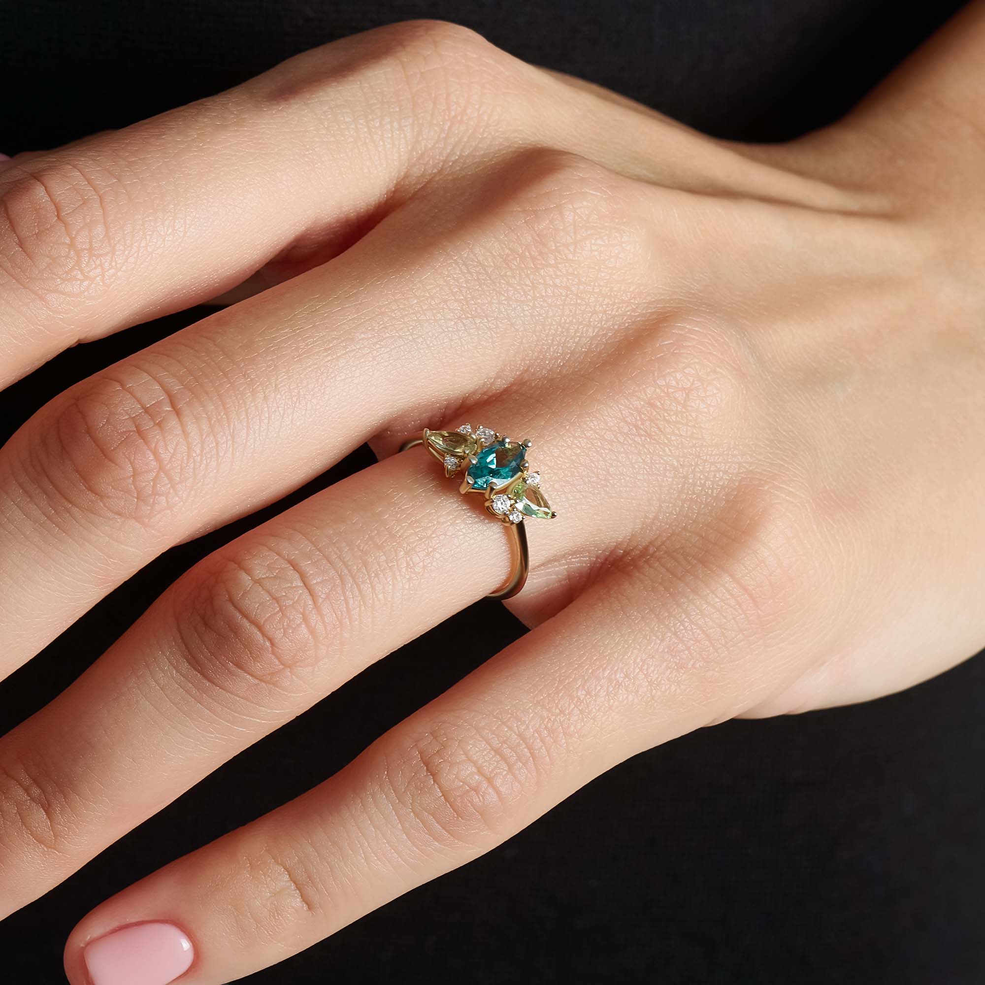 Blue Topaz Engagement Ring - BRENNMORE 