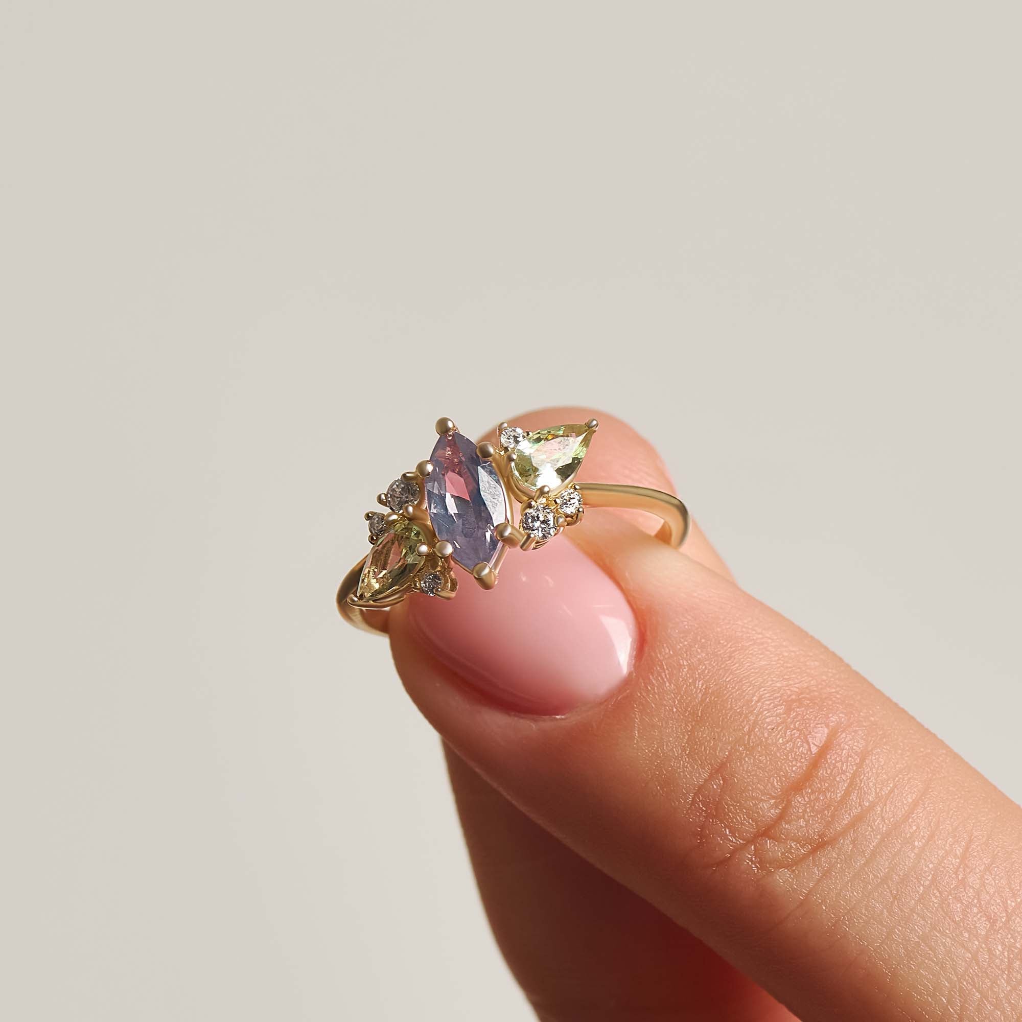 Lilac Chalcedony Engagement Ring - BRENNMORE 