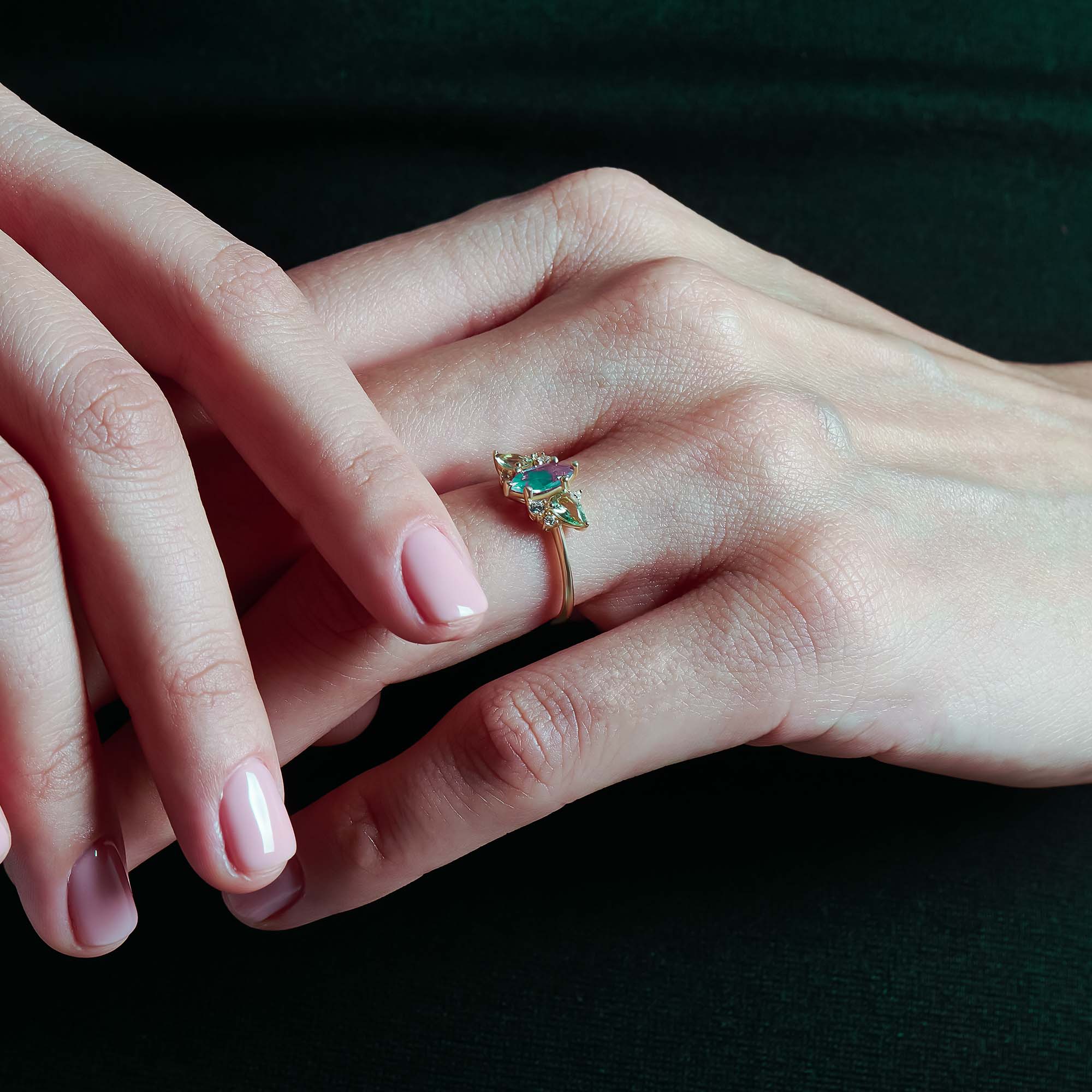 Lilac Chalcedony Engagement Ring - BRENNMORE 