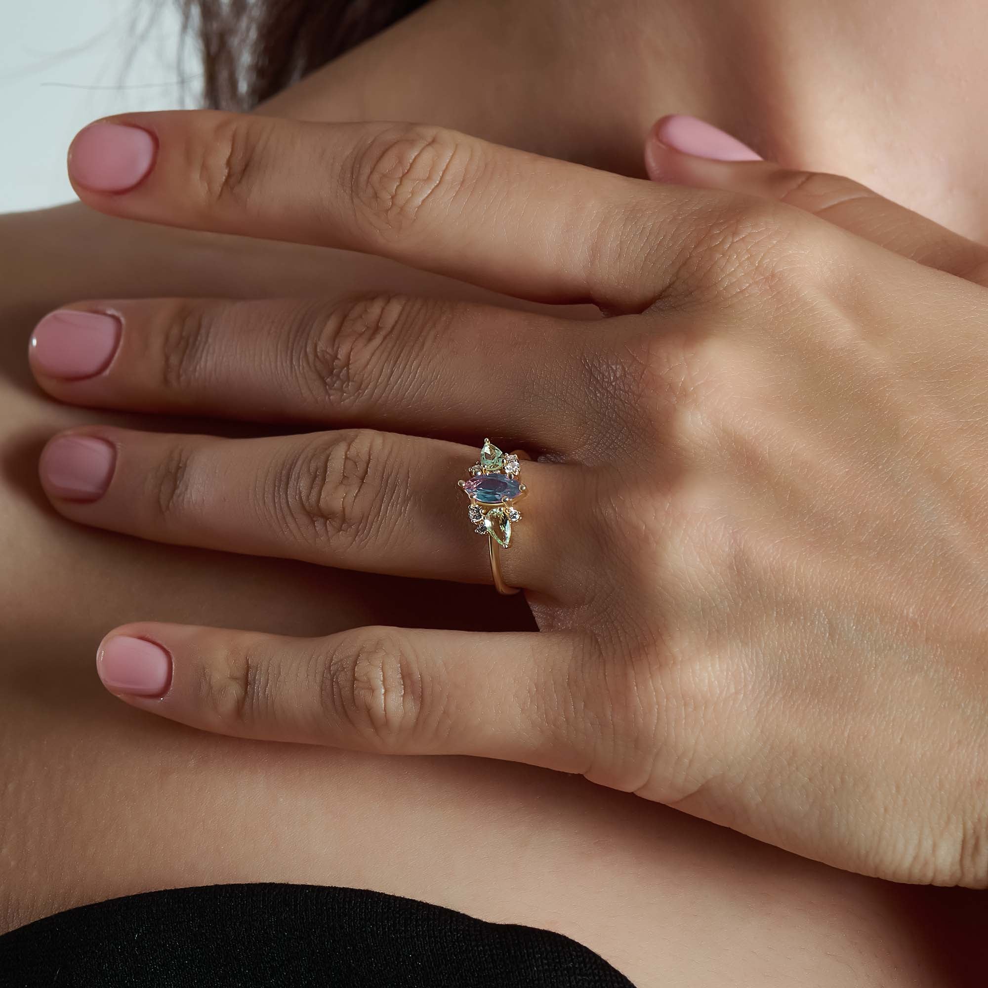 Lilac Chalcedony Engagement Ring - BRENNMORE 