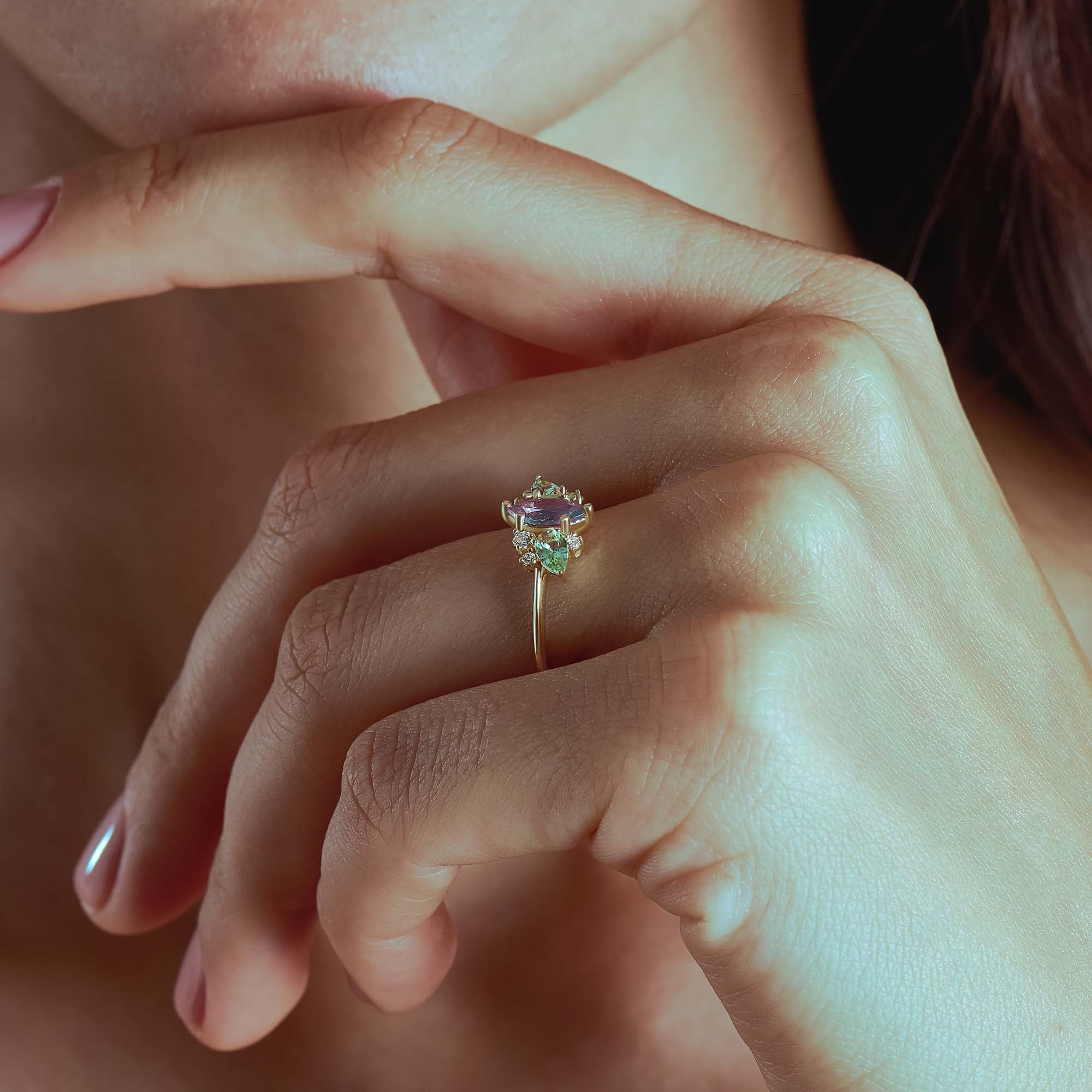 Lilac Chalcedony Engagement Ring - BRENNMORE 