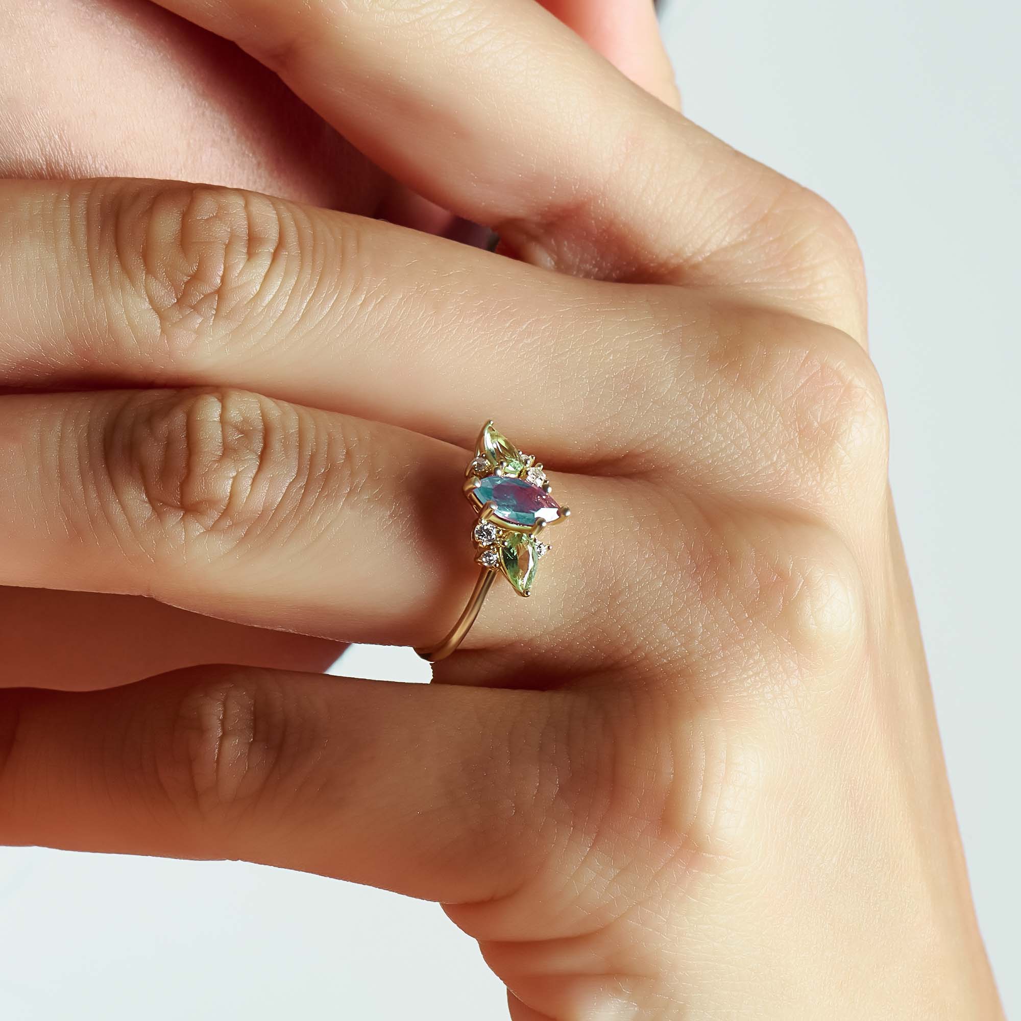 Lilac Chalcedony Engagement Ring - BRENNMORE 