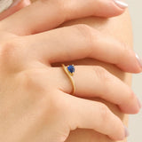 Pear Sapphire Wave Engagement Ring