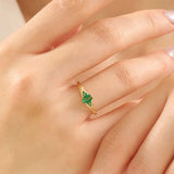 Oval Emerald Engagement Ring
