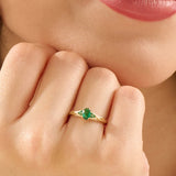 Oval Emerald Engagement Ring