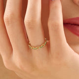 Pave Emerald Chain Wedding Ring